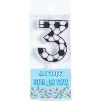 Свеча-цифра "3" Футболист, 5см