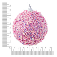 Подвесное украшение  8см "Ассорти" пластик, с обсыпным декором, розовый, 8 дизайнов