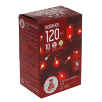 Гирлянда электрическая 10м 120LED светодиодная, нить, 8 режимов, 220В, шампань