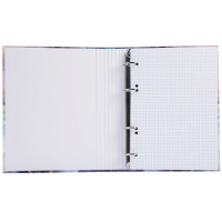 Тетрадь А5 120л кл. на кольцах Hatber "Цветочные сны" глянц.лам., резинка