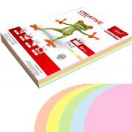 Бумага А4 цветная 250л (5цв. по 50л.) Микс ПАСТЕЛЬ, радуга