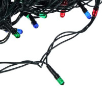 Гирлянда электрическая  5м 50LED светодиодная, зеленый провод, 220В, мультицвет