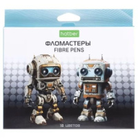 Фломастеры  18цв "Hatber. Робо" вентилир.колпачок