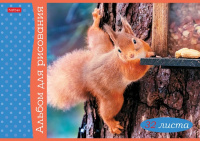 Альбом А4 32л скоба "Белочка пришла" пл. 100 гр/м