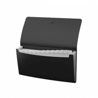 Папка 12 отд. на кнопке 260*138мм Matt Classic, черная