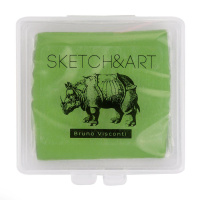 Ластик BrunoVisconti "Sketch&amp;Art. Желтый/зеленый" для ретуширования (мягкий) в коробочке, КЛЯЧКА