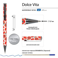 Ручка в футляре "Dolce Vita. Маки" шарик., 0,7мм, металл., синие чернила