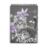 Блокнот А6  40л гребень "Котята" клетка