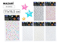 Стразы клеевые "Ассорти" пластиковые, 11*16,5см, 6 диз.