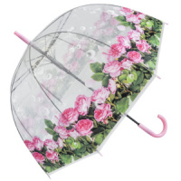 Зонт 60см "Розы" купол, прозрачный ПВХ
