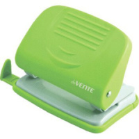 Дырокол deVENTE  20 лист, пластик, линейка, зеленый НЕОН
