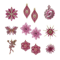 Подвесное украшение 10*22см "Пряный глинтвейн" пластик, 9 дизайнов, пурпурный/ розовый/золото