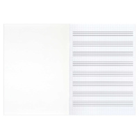 Тетрадь для нот А4 16л., вспом.линии нотного стана, вертик., скоба "Рок музыка"