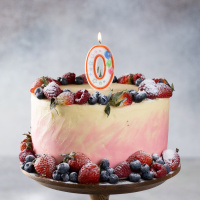 Свеча-цифра "0" Шары 7,6см.