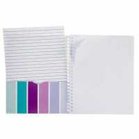 Тетрадь А5  96л без лин. гребень Hatber "Color Set" карман,шаблон в кл.и лин.,перф.на отрыв,бел.98%