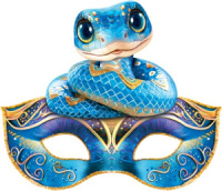 Карнавальная маска картон 25*17см "Змея"
