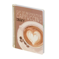 Ежедневник недат. А5 136л., 7БЦ, гребень "Cute diary. Счастье в кофе. Cappuccino"