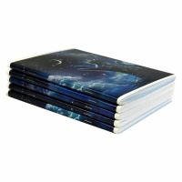 Тетрадь А5  96л кл. Феникс+ "Ночные коты" выб.твин-лак, 5диз.в блоке, бел.100%