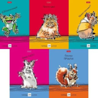 Тетрадь А5 48л ЛИН. Hatber "ЗооСтатус" 5 диз.в спайке, белизна 100%