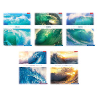 Тетрадь А5 48л ЛИН. Hatber пласт.обл. "Ocean" 5 диз.в блоке