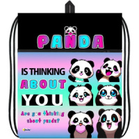 Мешок для обуви 1 отд, 410*490, карман "Эмодзи панда"