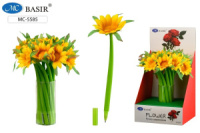 Ручка шариковая "Подсолнух" синяя, 0,5мм, кор. прорезин.