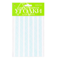 Уголки для фото самоклеящиеся, однотонные  (Горошек, голубые), 76шт.
