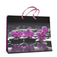 Пакет подар. бумажн. 32*26*13см, 210гр/м Орхидеи, мат.лам.