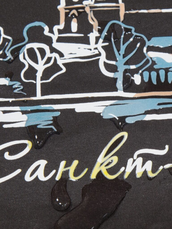 Зонт полуавтомат "СПб" цв.черный, хамелеон