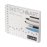 SKETCHBOOK SKETCH&ART BV,180х155 мм, 80 Л. 170 ГР. НА ГРЕБНЕ, ДЛЯ СКЕТЧ-МАРКЕРОВ