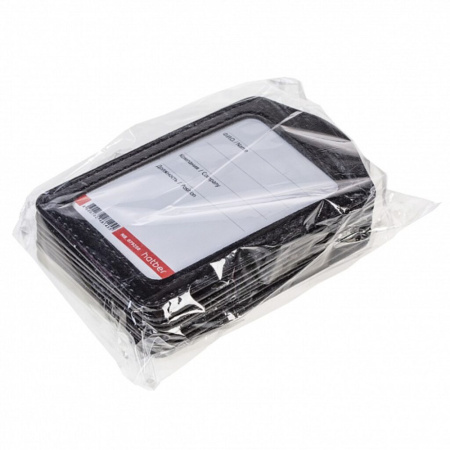 Бейдж 72*112 мм. экокожа, вертикальный, черный