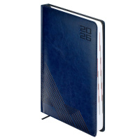 Ежедневник дат. 2026г А5 176л., кожзам, тв.пер. "Сариф синий" блинт.тисн., ляссе