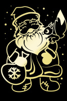 Гравюра 10*15см с эффектом золото "Дед Мороз"