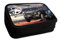 Пенал 3 отд. (205*125*55) молния, лам.картон "Полиция" с эффектом МЕТАЛЛ