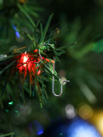 Набор металлических крючков для шаров и украшений 3см, 100шт, серебро