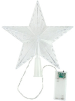 Макушка на ёлку "Звёздочка"  20см, 10 LED, 2 режима, теплый желтый свет, на батарейках