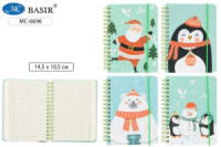 Блокнот А6 7БЦ гребень  60л "Зимняя мята" кл., резинка