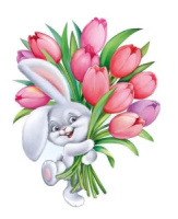 Вырубная фигурка 31*35см "Зайчик с тюльпанами"