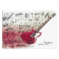 Тетрадь для нот А4,  12л. "Гитара", горизонтальная