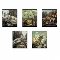 Тетрадь А5 48л кл. Erich Krause "Big City Cats" глянцевая ламинация  MIX-PACK