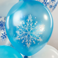 Набор шаров с рисунком 12" Снежинки 25шт/уп