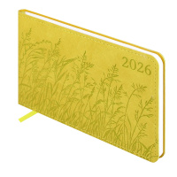 Планинг дат. 2026г 150*87мм 64л., кожзам., мягк.пер. "Виннер желтый" ляссе