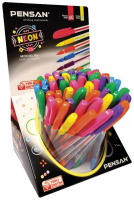 Ручка гелевая PENSAN NEON GEL 1мм, ассорти 6 цв., рез. грип. /60 шт. дисплей/