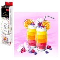 Мозаика алмазная по номерам на холсте (в рулоне) 30*30см "Тропический коктейль"