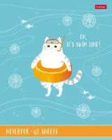 Тетрадь А5 48л кл. Hatber "Котик-апельсинка" выб.лак., 5диз.в спайке, белизна 100%*