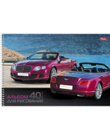 Альбом А4 40л  гребень "Престижные авто"  пл. 100 г/м