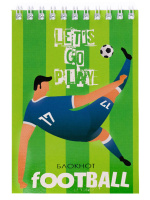 Блокнот А6  40л гребень "Футбольный дизайн" клетка