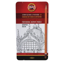 Набор карандашей 12 шт. "1500 Graphic", 5B-5H, заточен., метал. пенал