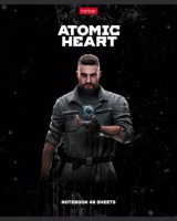 Тетрадь А5 48л кл. Hatber "Atomic Heart" выб.лак., 5диз.в спайке, белизна 100%