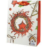 Пакет подар. бум. новогодн. 18*24*10см 210гр/м  "Рождество" 4 дизайна, 1 дизайн в упаковке